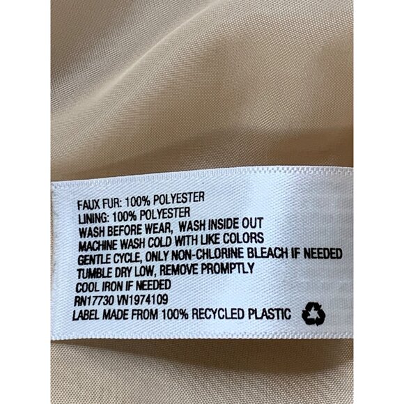 Art Class Youth Girls Tween Faux Fur Teddy Coat XL Beige RR10486 EUC Cozy Shaggy - Picture 5 of 10